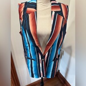L&B Serape Stripe Vest NWT size Medium